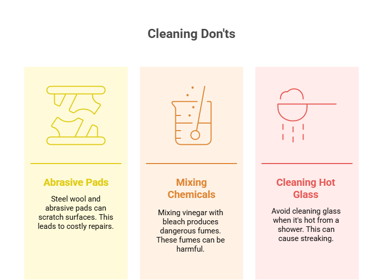 Cleaning glass donts: infographic