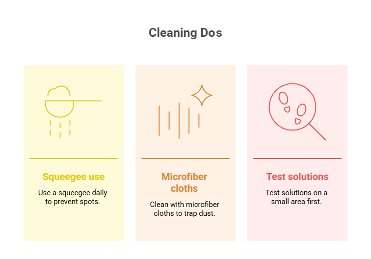 Cleaning glass dos: infographic